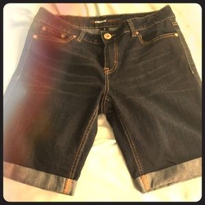 Dark Blue Jean Knee Shorts